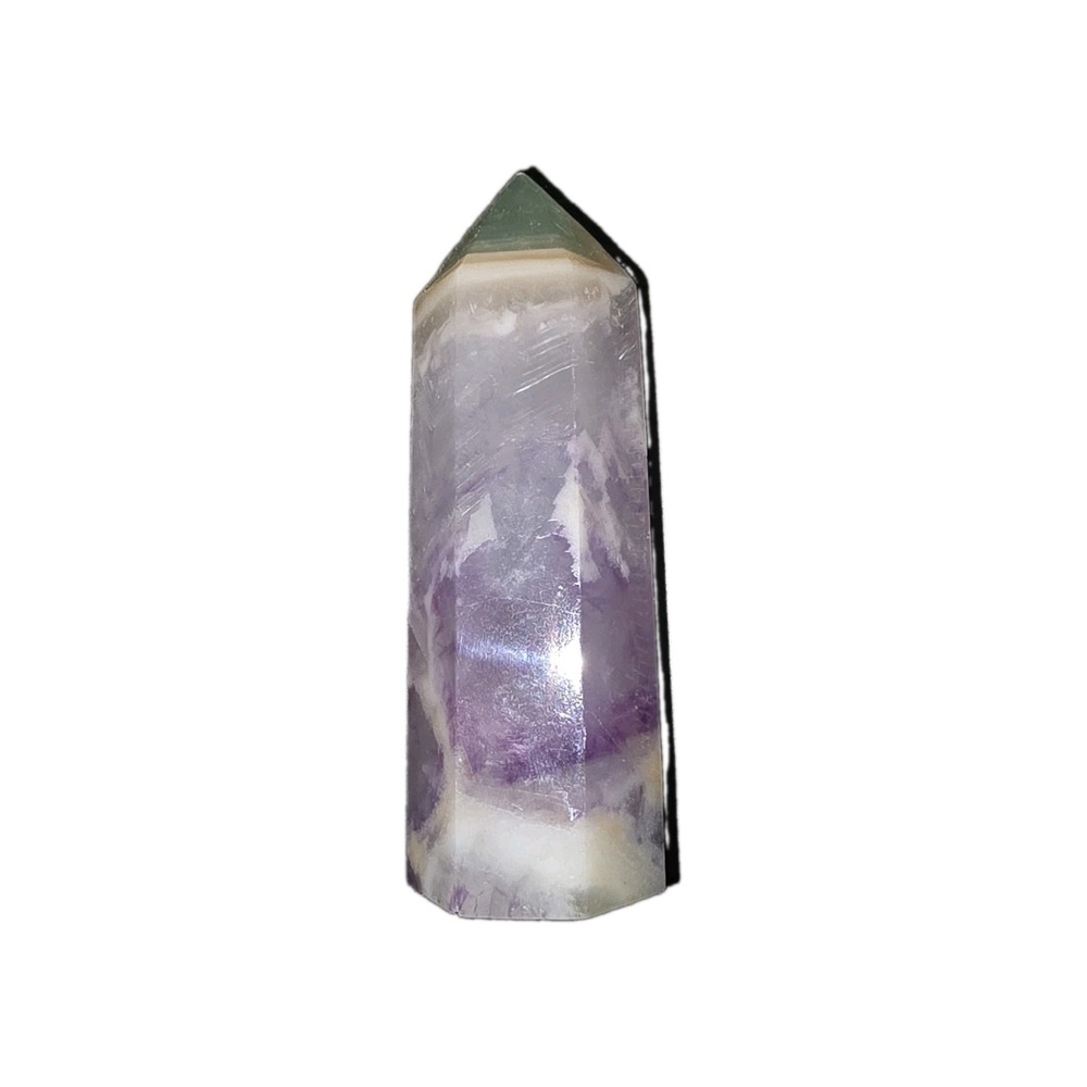 Rainbow Fluorite Point Crystal Tower Natural Obelisk Healing Quartz 3'